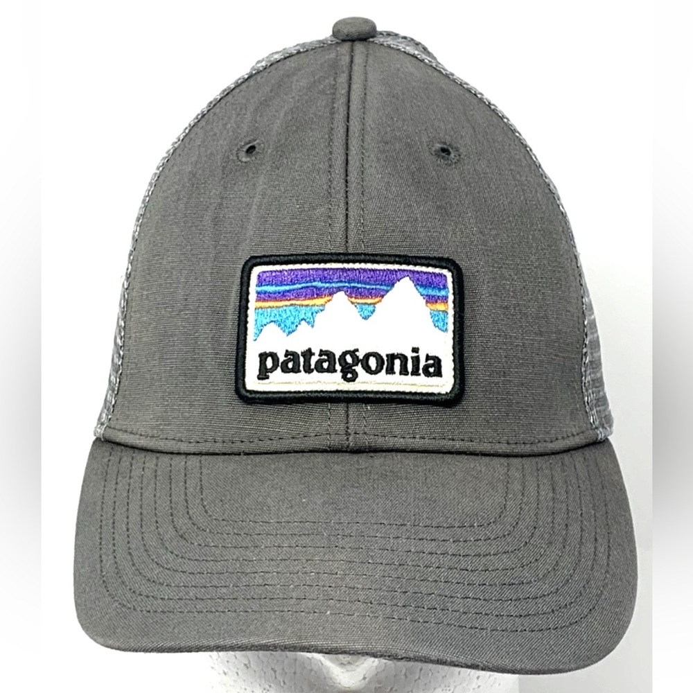 Patagonia Men Cap Hat Trucker Baseball Dad Gray Mesh Cap Snapback Patch Logo - Picture 9 of 12